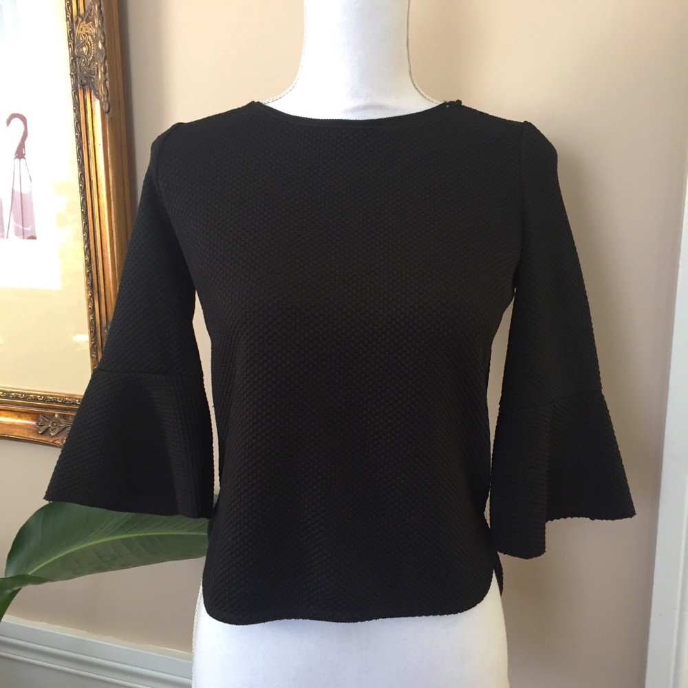 ZARA W&B Collection Textured Top